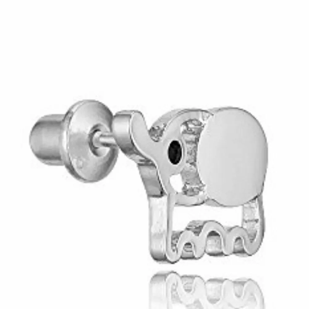 14k gold plated CZ Elephant Screwback Earrings!.